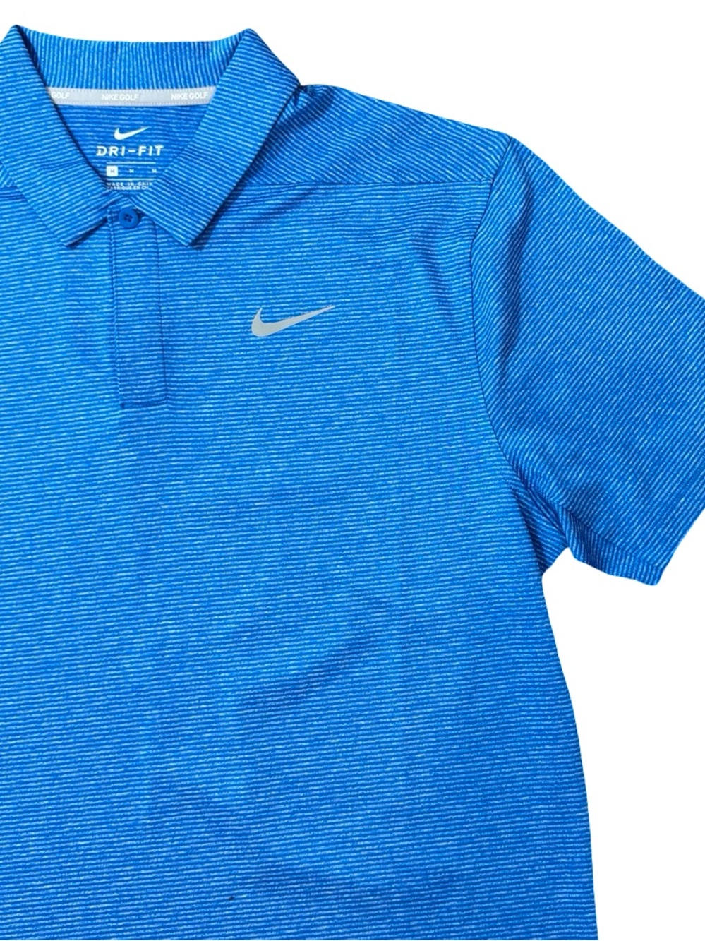 Nike Blue Heathered Golf Polo DRI-FIT  Men’s SZ M